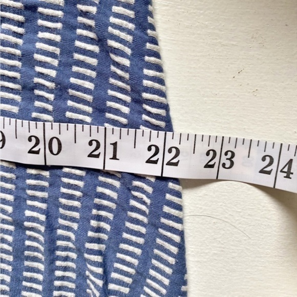 Caution To The Wind Blue‎ and White Sleeveless Dress with Buttons - Picture 7 of 8